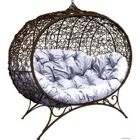 M-Group Улей на ножках 11220209 (коричневый ротанг/серая подушка) Image #1