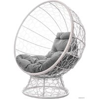 M-Group Кокос на подставке 11590109 (белый ротанг/серая подушка)