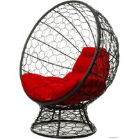 M-Group Кокос на подставке 11590406 (черный ротанг/красная подушка)