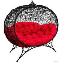 M-Group Улей на ножках 11220406 (черный ротанг/красная подушка) Image #1