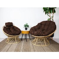 M-Group Папасан / 12840505 (бежевый ротанг/коричневая подушка) Image #3