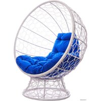 M-Group Кокос на подставке 11590110 (белый ротанг/синяя подушка) Image #1