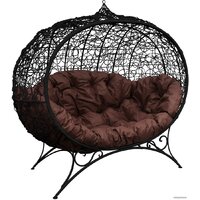 M-Group Улей на ножках 11220405 (черный ротанг/коричневая подушка)