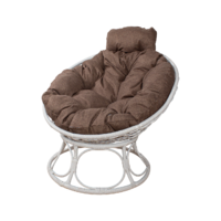 M-Group Папасан Home мини / 12870105 (белый ротанг/какао подушка)