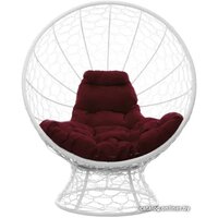 M-Group Кокос на подставке 11590102 (белый ротанг/бордовая подушка) Image #8