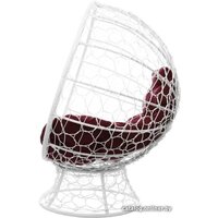 M-Group Кокос на подставке 11590102 (белый ротанг/бордовая подушка) Image #6