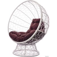 M-Group Кокос на подставке 11590102 (белый ротанг/бордовая подушка) Image #1