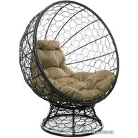 M-Group Кокос на подставке 11590401 (черный ротанг/бежевая подушка) Image #3