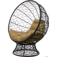M-Group Кокос на подставке 11590401 (черный ротанг/бежевая подушка) Image #1