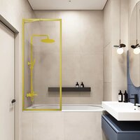 Veconi 80x150 / PL85G-80-01-C7 (стекло прозрачное/брашированное золото)