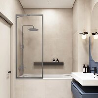 Veconi 80x150 / PL85GR-80-01-C7 (стекло прозрачное/брашированный графит)