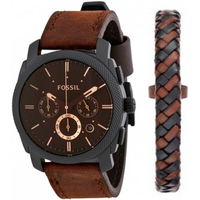 Наручные часы с украшением Fossil Machine Chronograph FS5251SET — Chaika Market