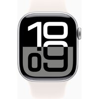 Apple Watch Series 10 42 мм (алюминиевый корпус, серебристый/легкие румяна, спортивный силиконовый ремешок M/L) Image #2