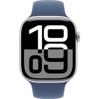 Apple Watch Series 10 46 мм (алюминиевый корпус, серебристый/синий, спортивный силиконовый ремешок M/L) Image #2