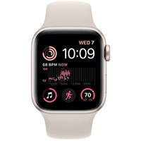 Apple Watch SE 2 40 мм (алюминиевый корпус, звездный свет/звездный свет, спортивные силиконовые ремешки S/M + M/L) Image #2