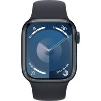 Apple Watch Series 9 41 мм (алюминиевый корпус, полуночный/полуночный, спортивный силиконовый ремешок S/M) Image #2