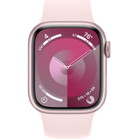 Apple Watch Series 9 41 мм (алюминиевый корпус, розовый/розовый, спортивный силиконовый ремешок M/L) Image #2