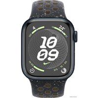 Apple Watch Nike Series 9 41 мм (алюминиевый корпус, полуночный/полуночный, спортивный силиконовый ремешок S/M) Image #2