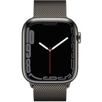 Apple Watch Series 7 LTE 45 мм (сталь графитовый/миланский черный) Image #2