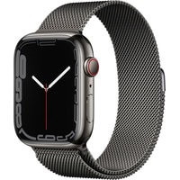 Apple Watch Series 7 LTE 45 мм (сталь графитовый/миланский черный) Image #1