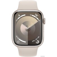 Apple Watch Series 9 45 мм (алюминиевый корпус, звездный свет/звездный свет, спортивный силиконовый ремешок S/M) Image #2