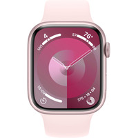 Apple Watch Series 9 45 мм (алюминиевый корпус, розовый/розовый, спортивный силиконовый ремешок M/L) Image #2