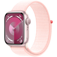 Apple Watch Series 9 41 мм (алюминиевый корпус, розовый/розовый, нейлоновый ремешок)