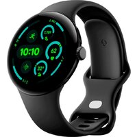 Google Pixel Watch 3 LTE 45 мм (черный матовый/обсидиан, спортивный силиконовый ремешок) Image #1