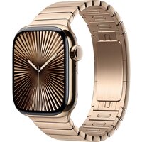 Apple Watch Series 10 LTE 42 мм (титановый корпус, золотистый/золотитсый, стальной ремешок)