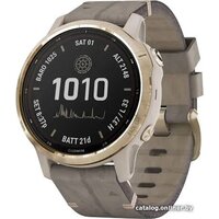 Garmin Fenix 6S Pro Solar (светло-золотистый, замша) Image #1