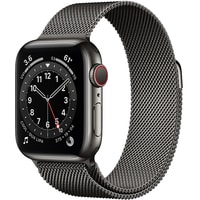 Apple Watch Series 6 LTE 40 мм (сталь графитовый/миланский черный)