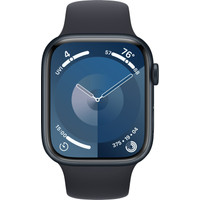 Apple Watch Series 9 45 мм (алюминиевый корпус, полуночный/полуночный, спортивный силиконовый ремешок S/M) Image #2