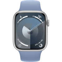 Apple Watch Series 9 45 мм (алюминиевый корпус, серебристый/зимний синий, спортивный силиконовый ремешок S/M) Image #2