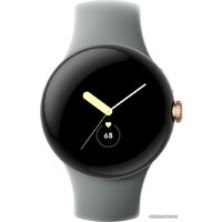 Google Pixel Watch LTE (золотистый шампань/ореховый, спортивный силиконовый ремешок) Image #1