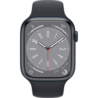 Apple Watch Series 8 45 мм (алюминиевый корпус, полуночный/полуночный, спортивный силиконовый ремешок M/L) Image #2
