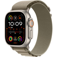 Apple Watch Ultra 2 LTE 49 мм (титановый корпус, титановый/оливковый, текстильный ремешок размера S) Image #1