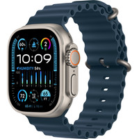 Apple Watch Ultra 2 LTE 49 мм (титановый корпус, титановый/синий, ремешок из эластомера) Image #1