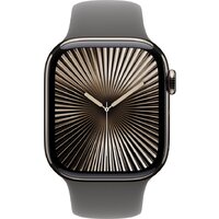 Apple Watch Series 10 LTE 42 мм (титановый корпус, титановый/серый, спортивный силиконовый ремешок M/L) Image #2