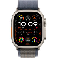 Apple Watch Ultra 2 LTE 49 мм (титановый корпус, титановый/синий, текстильный ремешок размера L) Image #2