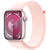 Apple Watch Series 9 45 мм (алюминиевый корпус, розовый/розовый, нейлоновый ремешок)