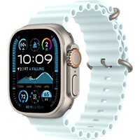 Apple Watch Ultra 2 LTE 49 мм (титановый корпус, титановый/светло-голубой, ремешок из эластомера)