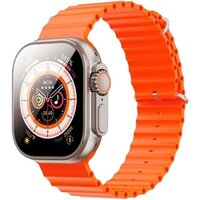 XO M9 Ultra (серебристый, с оранжевым силиконовым ремешком)