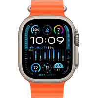 Apple Watch Ultra 2 LTE 49 мм (титановый корпус, титановый/оранжевый, ремешок из эластомера) Image #2