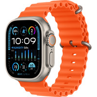 Apple Watch Ultra 2 LTE 49 мм (титановый корпус, титановый/оранжевый, ремешок из эластомера) Image #1
