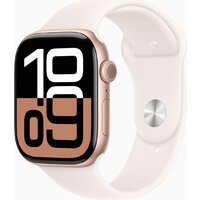 Apple Watch Series 10 46 мм (алюминиевый корпус, розовое золото/легкие румяна, спортивный силиконовый ремешок S/M) Image #1