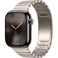 Apple Watch Series 10 LTE 42 мм (титановый корпус, сланец/натуральный, стальной ремешок)