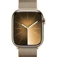 Apple Watch Series 9 LTE 45 мм (корпус из нержавеющей стали, золото/миланский золотистый) Image #2