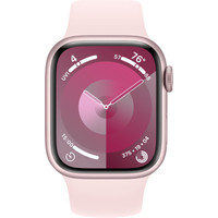 Apple Watch Series 9 41 мм (алюминиевый корпус, розовый/розовый, спортивный силиконовый ремешок S/M) Image #2