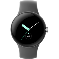 Google Pixel Watch (глянцевый серебристый/угольный, спортивный силиконовый ремешок) Image #1