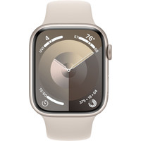 Apple Watch Series 9 45 мм (алюминиевый корпус, звездный свет/звездный свет, спортивный силиконовый ремешок M/L) Image #2